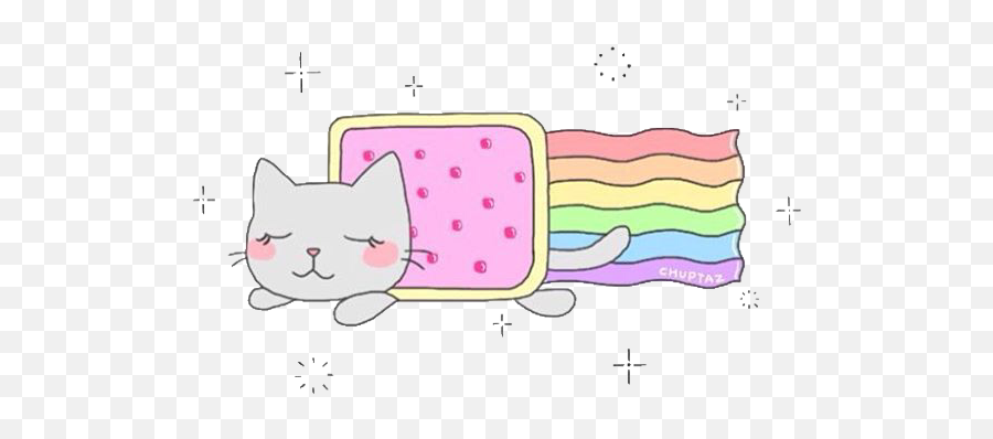 Overlay Cat Nyancat Space Sky Rainbow Tumblr Kawaii Cut - Cartoon Emoji,Nyan Cat Emoji
