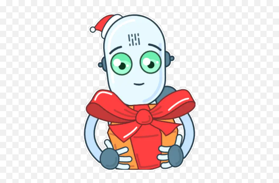 Christmas Robot Stickers For Whatsapp - Cartoon Emoji,Robot Emojis