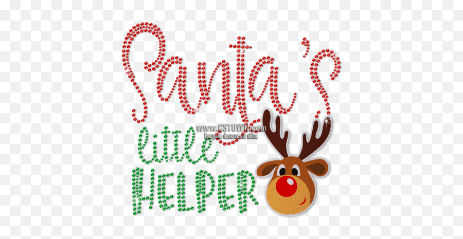 Custom Glitter Reindeer Metal Rhinestud Christmas Wishes - Christmas Emoji,Metal Horn Emoji