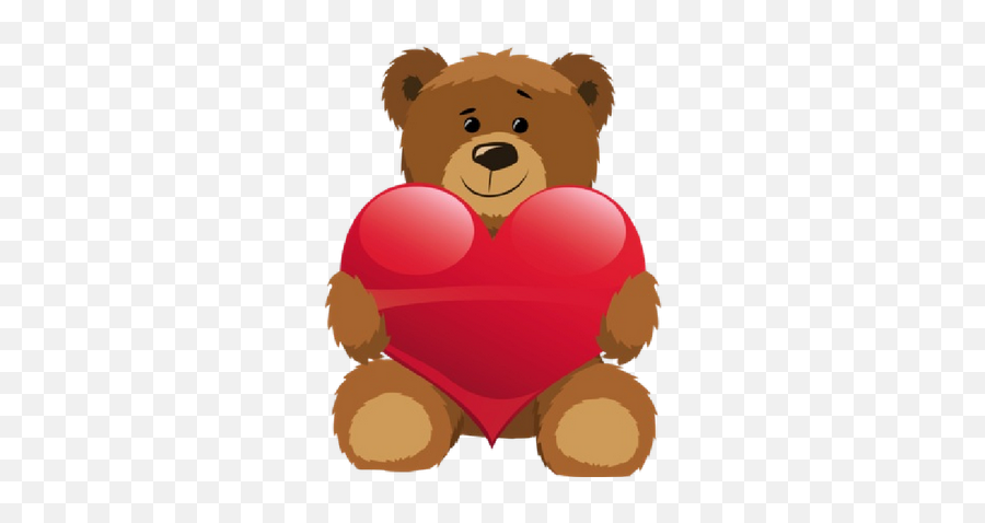 Bears With Love Hearts Cartoon Clip Art - Cute Bear Emoji,Grizzly Bear Emoji
