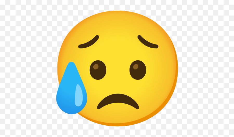 Sad But Relieved Face Emoji - Cara Triste,Blue Sad Face Emoji