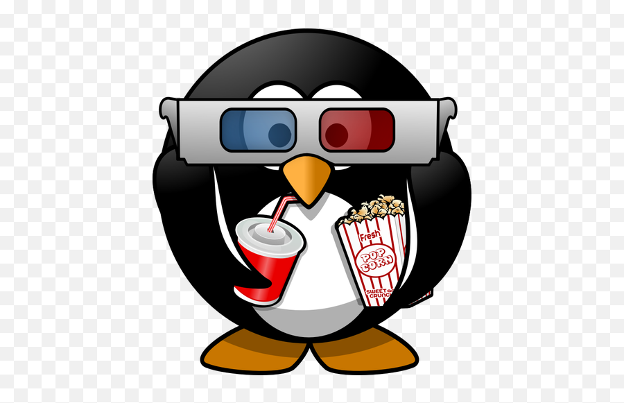 Ilustração Em Vetor De Pinguim Do Espectador De Cinema Emoji,Penguins Emoticons