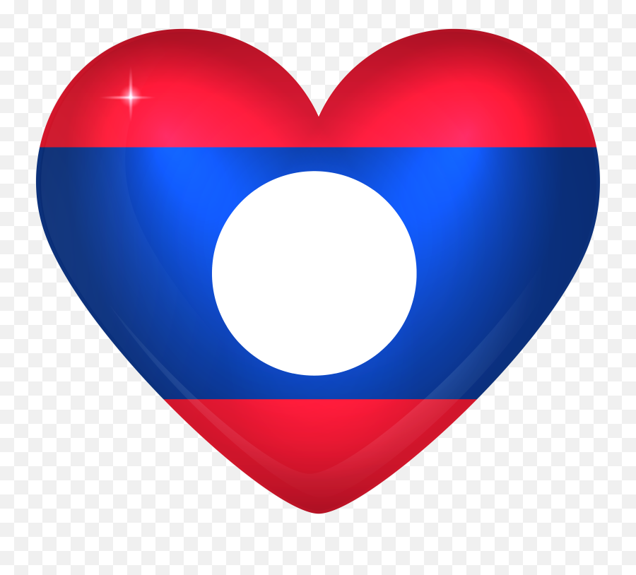 Free Png Download Laos Large Heart Flag - Portable Network Graphics Emoji,Laos Flag Emoji