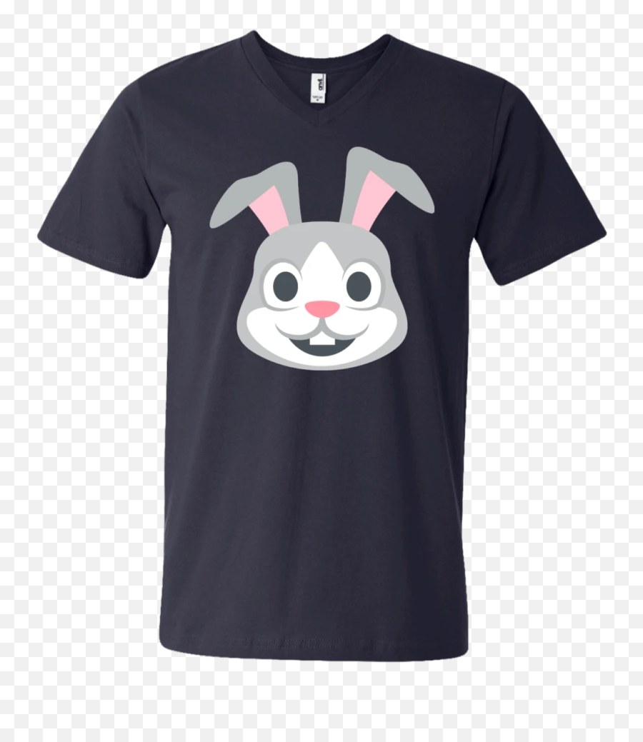 Happy Rabbit Face Emoji Mens V - Mamasaurus And Dadasaurus Shirt,Anvil Emoji