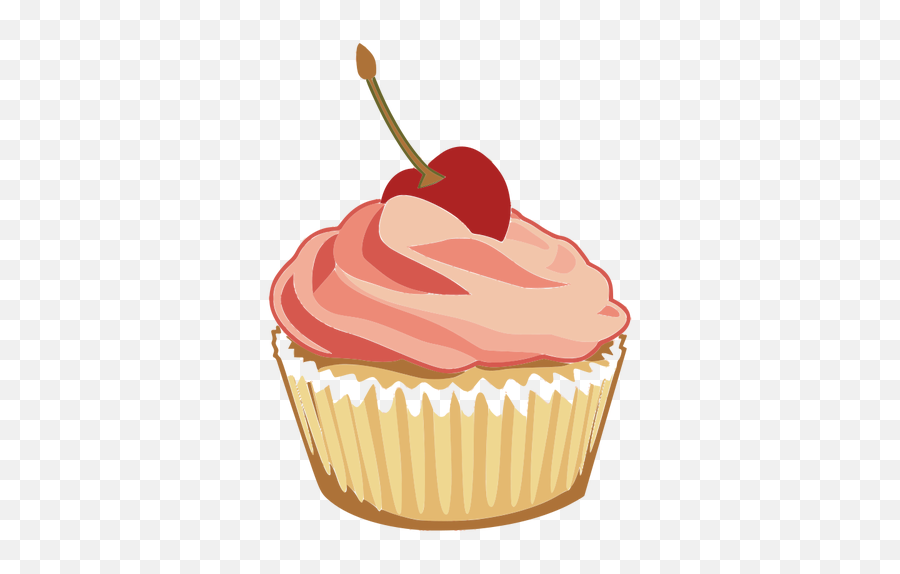 Pink Muffin With Cherry - Transparent Cupcake Png Vector Emoji,Emoji Ice Cream Cake