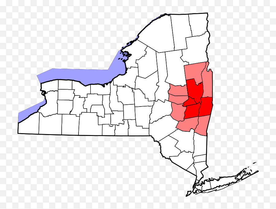 Map Of New York Highlighting Capital District - District Capital Emoji,Soccer Ball Emoji