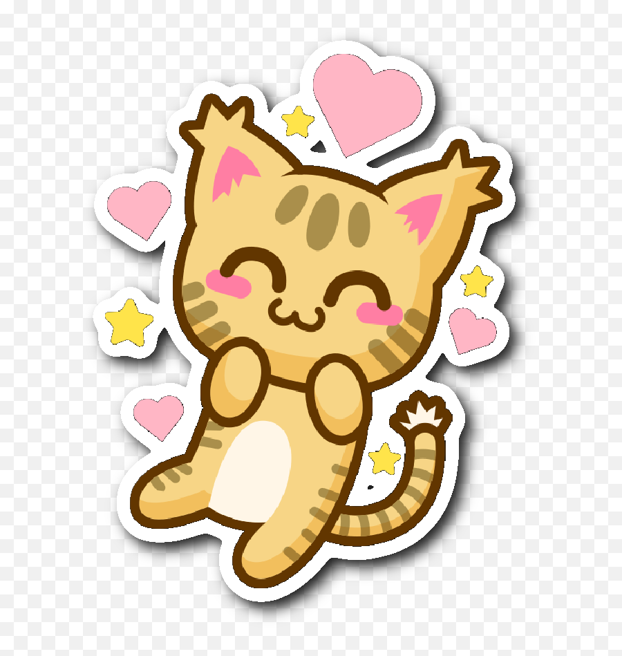 Picture - Cute Cat Cartoon Png Emoji,Cute Emoticons Sticker