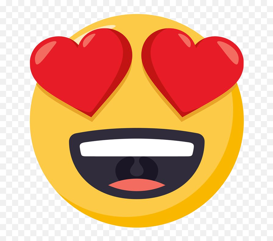 Heart Emoji Yellow Love Inlove Red Smil - Smiling Face With Heart Eyes Emoji,Inlove Emoji
