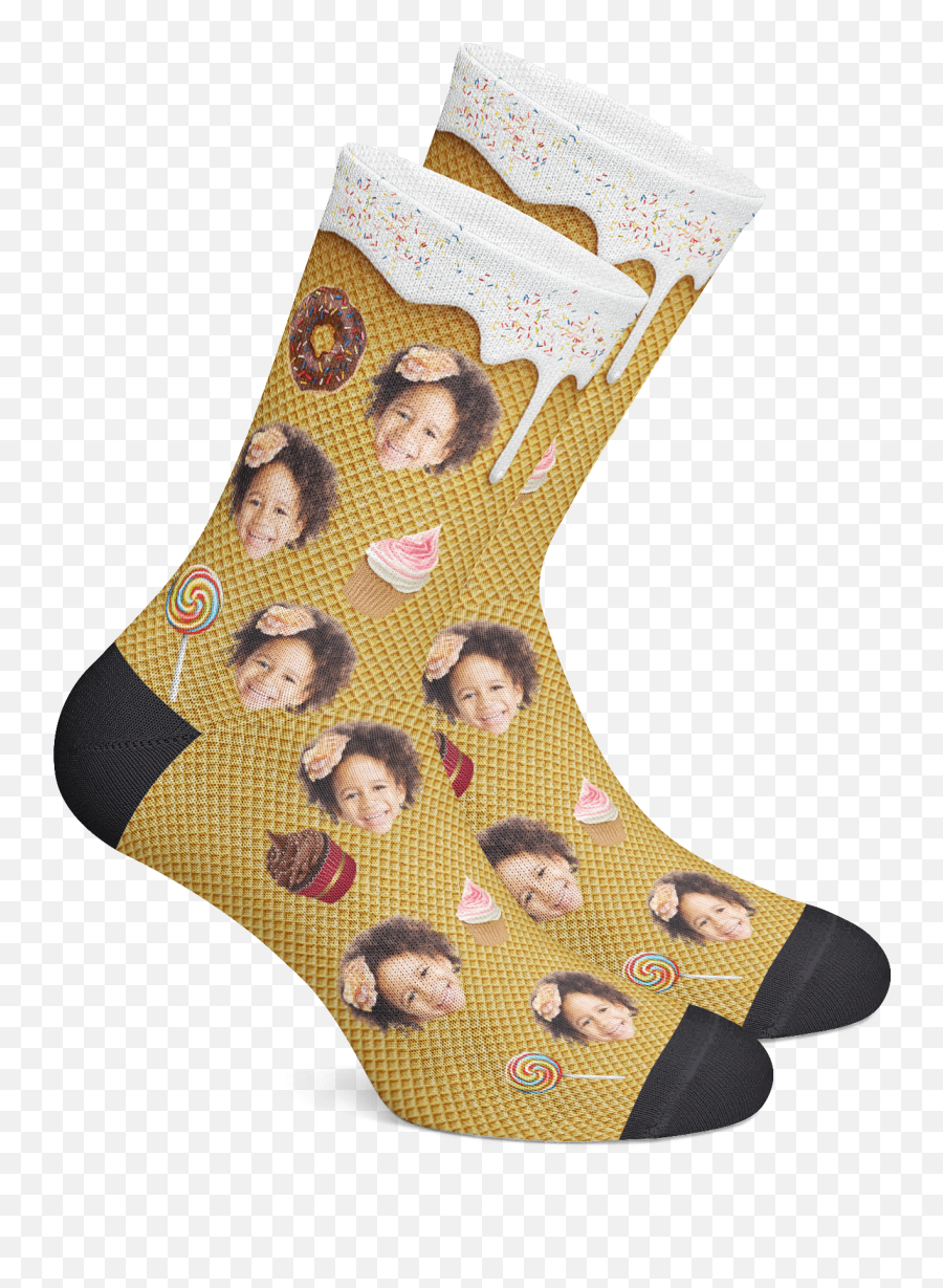 Custom Ice Cream Socks - Put My Face In Socks Emoji,Emoji Socks