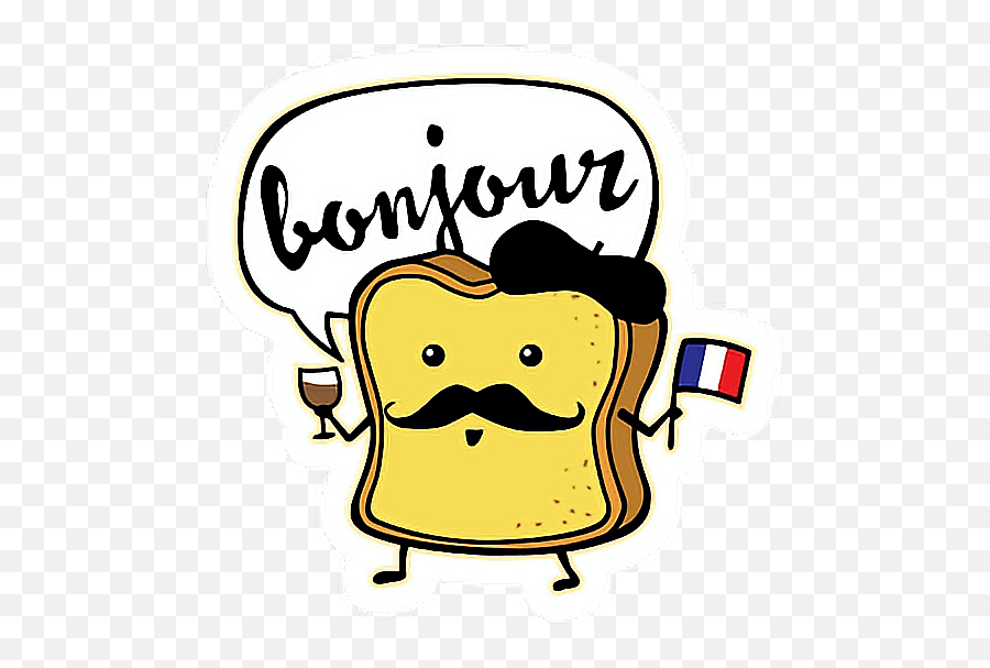Breakfast Bread Bonjour France French Freetoedit - France French French Toast Emoji,French Bread Emoji