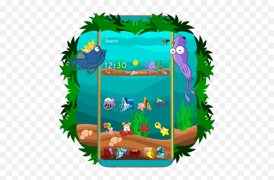 Cartoon Ocean World Theme - Apps On Google Play Cartoon Emoji,Emoji Girl Joggers