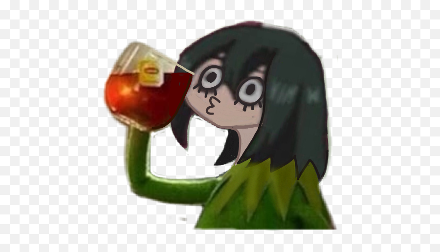 Froppy Kermit Frog Meme Myhero Sticker - Fictional Character Emoji,Joy Emoji Meme