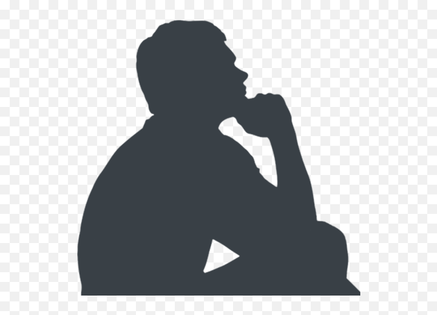 Png Person Thinking Emoji Thinking - Person Thinking Silhouette Png,Thinking Man Emoji
