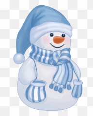 Christmas Snowman Cartoon Clipart - Cute Blue Snowman Clipart Emoji,Snowman Emoticons
