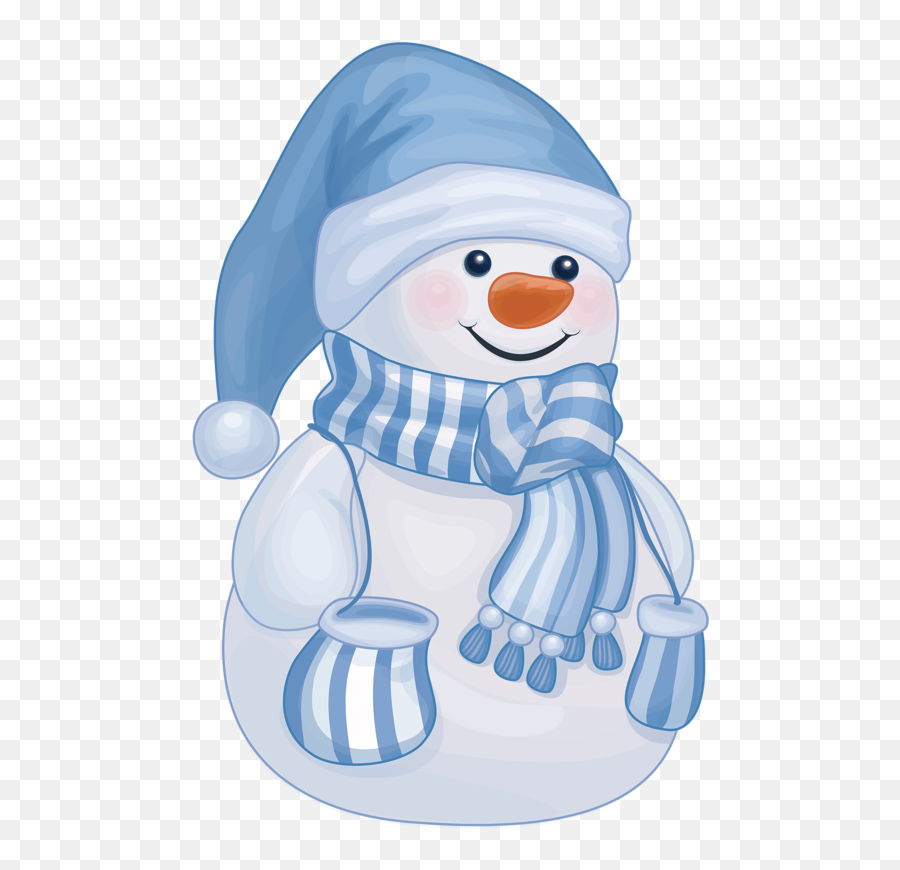 Christmas Snowman Cartoon Clipart - Cute Blue Snowman Clipart Emoji,Snowman Emoticons