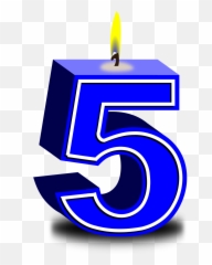 Numbers 5 Candles Birthday Party - Clipart Emoji
