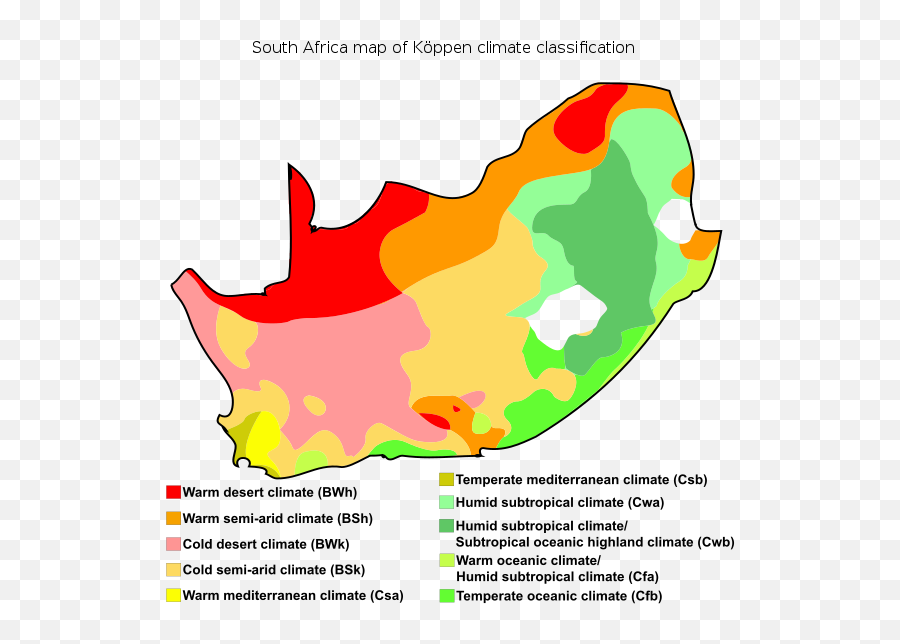 South Africa Map Of Köppen Climate - South Africa Climate Types Emoji,South Africa Emoji