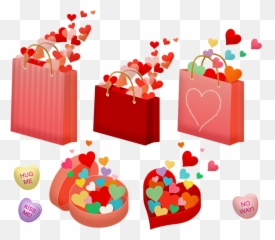 Valentines Hearts Bag Of - Png Emoji