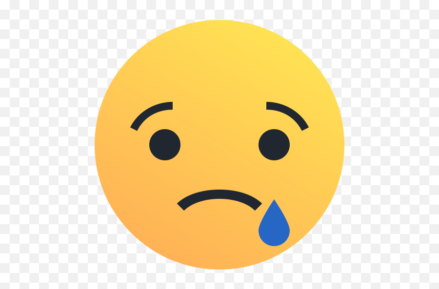 Emoji Emoticon Reaction Sad Tear Icon - Facebook Sad React Png,Sad Emoji
