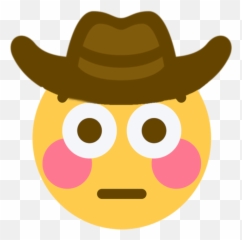 Flushedcowboy - Clown Emoji With Cowboy Hat,Flushed Emoji