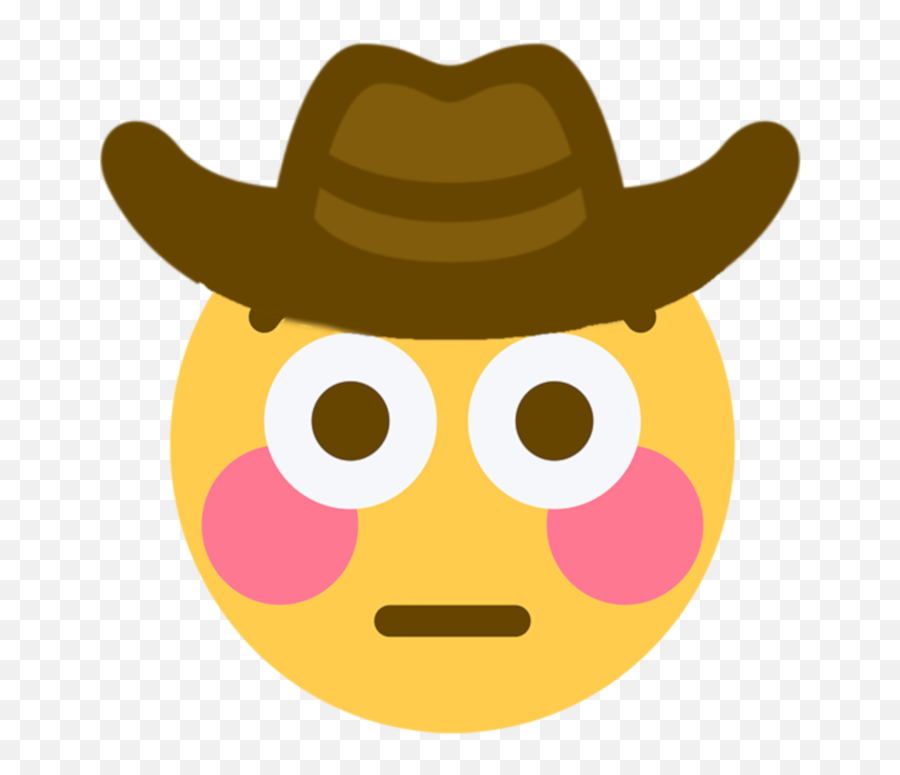 Flushedcowboy - Clown Emoji With Cowboy Hat,Flushed Emoji