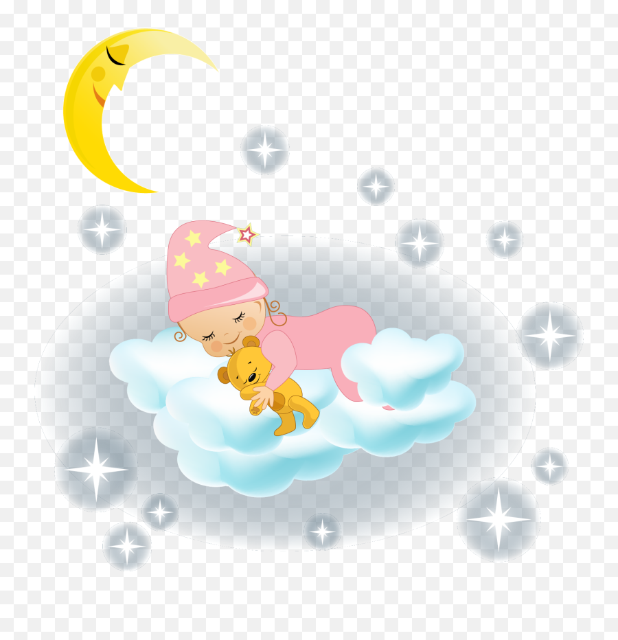 Clouds Star Sleeping Dreaming Cute - Cartoon Baby Sleep On Cloud Emoji,Sleeping Baby Emoji