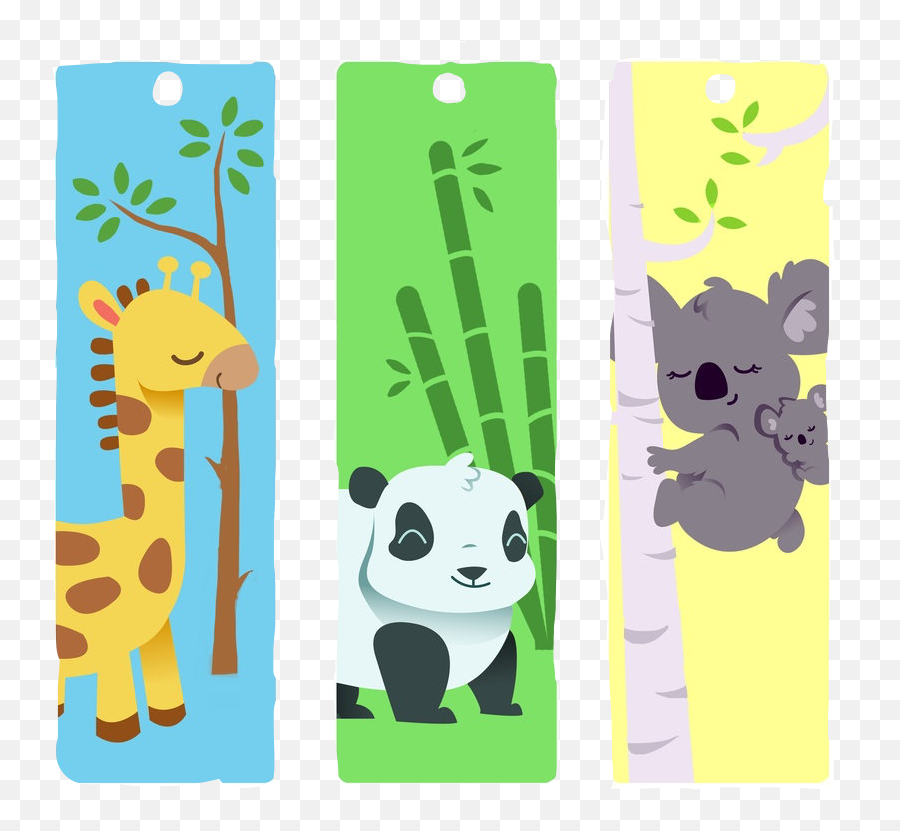 Giraffe Koala Panda Bookmarks Bookmark Freetoedit - Cute Animal Bookmarks Printable Emoji,Emoji Bookmarks