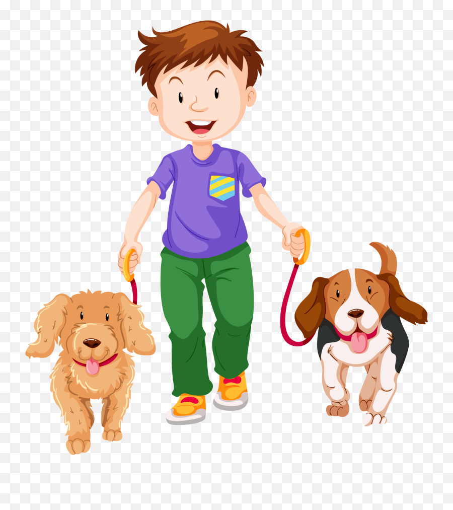 Picture - Boy With Dogs Clipart Emoji,Dog Walking Emoji