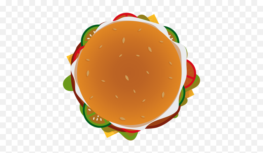 Burger Top View Icon - Vector Junk Food Top View Emoji,Cheeseburger Emoji