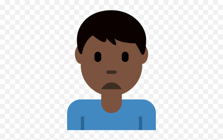 Man Frowning Emoji With Dark Skin Tone - Emoji De Saude Png,Frowning Emoji