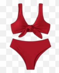 Swim Swimming Swimsuit Summer Red Bikini Aesthetic Clot - Lingerie Top Emoji,Swim Emoji