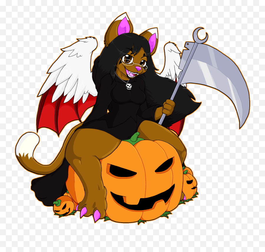 Download Shalone The Pumpkin Reaper - Cartoon Png Image With Emoji,Reaper Emoji