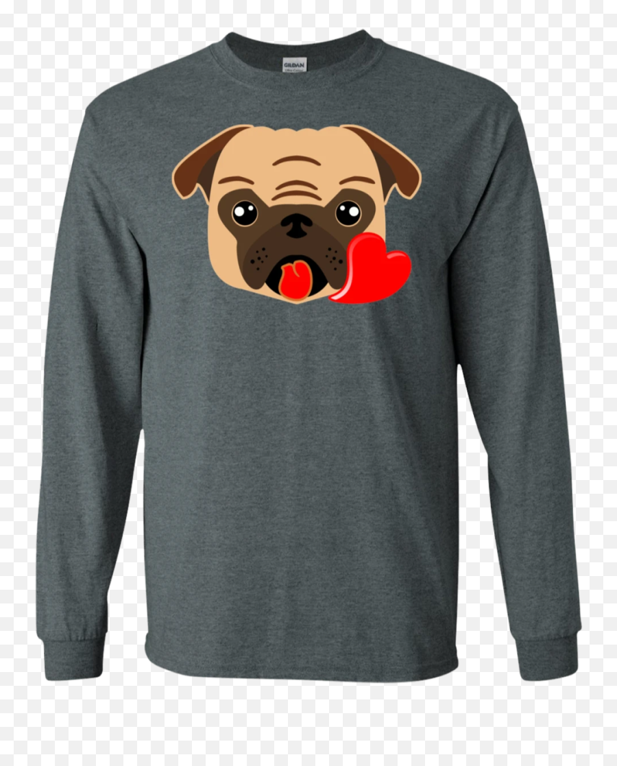 Funny Pug Emoji Adults Pug Heart Sweatshirts U2013 Newmeup - Happy Birthday Aunt Cat Harry Potter,Gray Heart Emoji