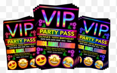 Disco Dance Karaoke Party Invitation - Neon Sign Emoji,Emoji Karaoke