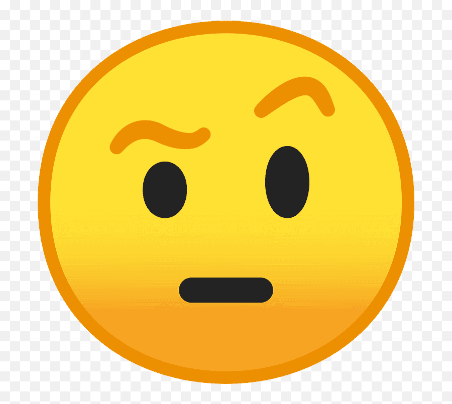 Face With Raised Eyebrow Emoji Clipart - Raised Eyebrow Emoji,Disbelief Emoticon