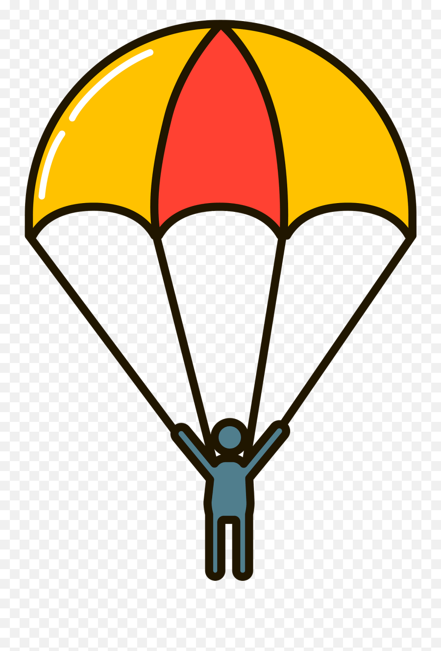 Parachutist Clipart - Toy Parachute Emoji,Parachute Emoji - free ...