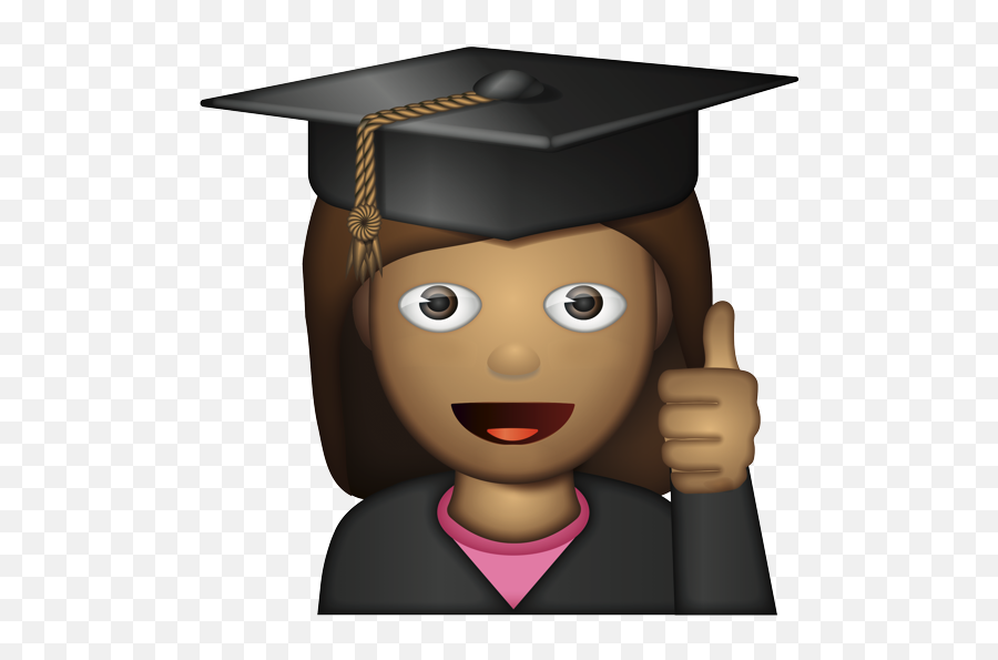 Emoji - Graduation,Brown Thumbs Up Emoji