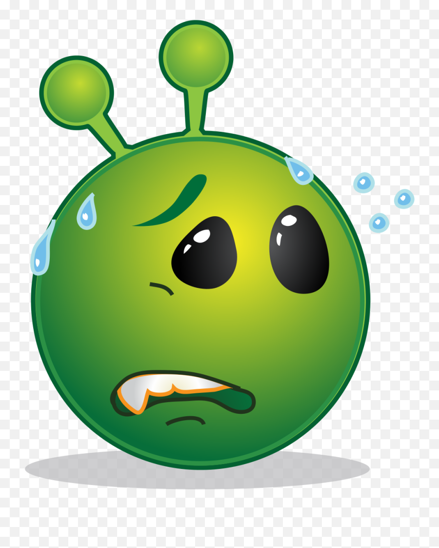 Worried Emoji Clipart - Smiley Alien,Pensive Emoji