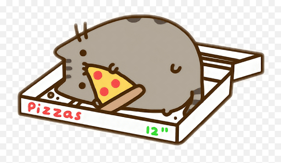 Pusheen Cat - Pusheen In A Pizza Box Emoji,Sewing Emoji