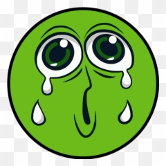 Iy Visage Vert En Pleurs - Smiley Émoticône Clipart Eagle Emoji,Hamburger Emojis