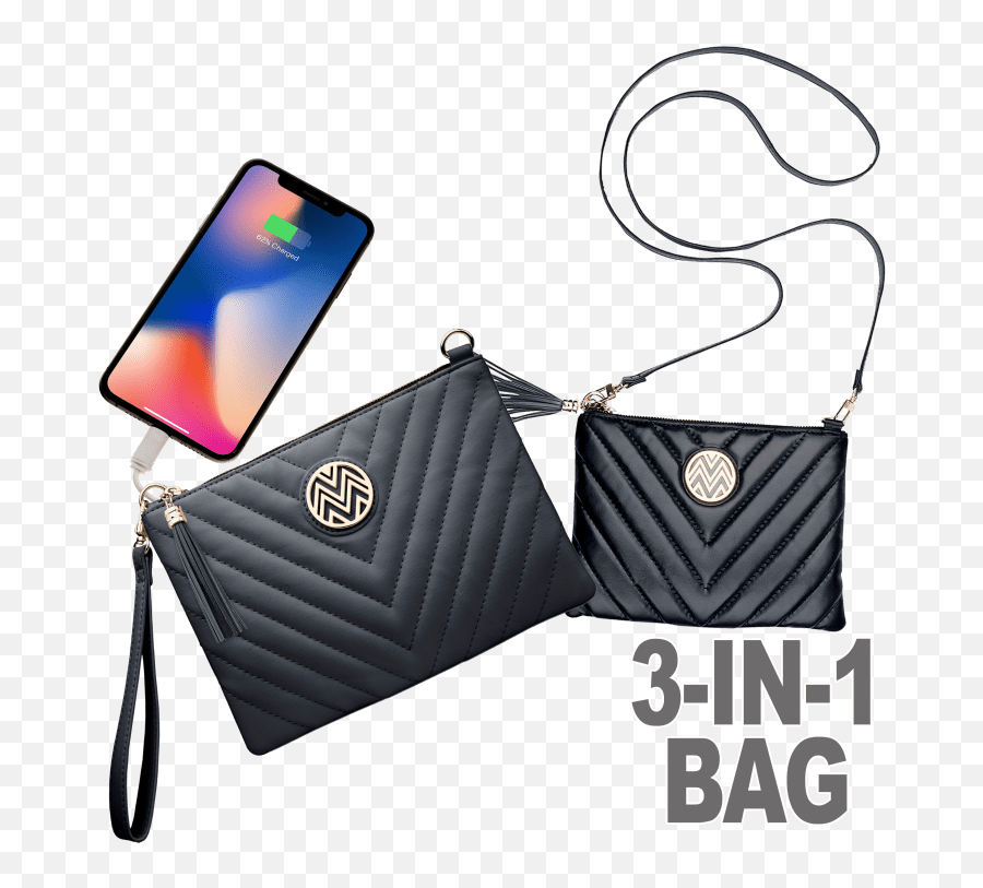 Macbeth 3 - In1 Phone Charging Clutchwristletcrossbody Handbag Wallet Emoji,Square With X Inside Emoji