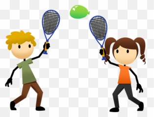 Download HD Jpg Black And White Activities Active For Life - Balloon Tennis Clipart Emoji