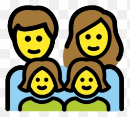 Family With Mother Father And Two Daughters - Man Woman Girl Boy Emoji,Family Emoji