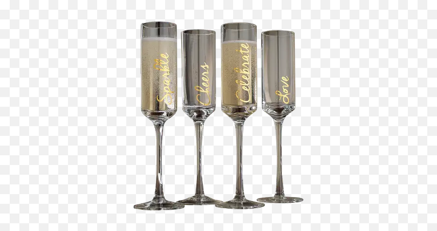 4 Glitter Champagne Flutes Kisetsu - Champagne Glass Emoji,Champagne Glass Emoji