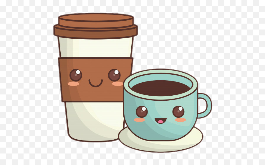 Cups Tumblr Faces Cute Sticker - Kawaii Taza De Cafe Dibujo Emoji,Emoji Cups