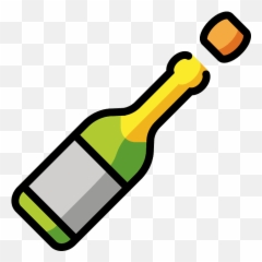 Bottle With Popping Cork Emoji Clipart - Bottiglia