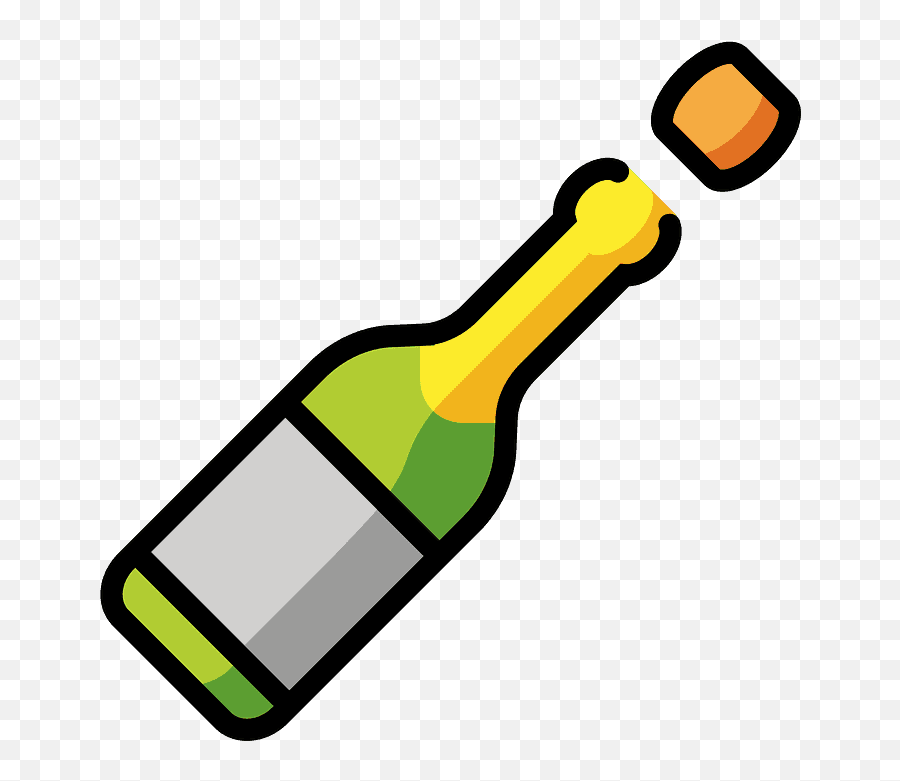 Bottle With Popping Cork Emoji Clipart - Emoji Bottiglia,Wine Bottle Emoji
