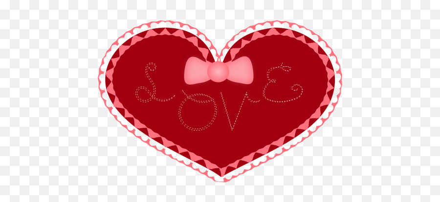 Valentines Day Heart With Lace And Love Stitched - Clip Art Emoji,Heart Emotion