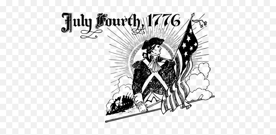 July Fourth 1776 - Independence Day Clipart Black And White Emoji,Fourth Of July Emoji