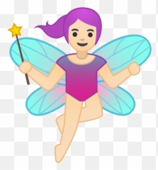 Woman Fairy Light Skin Tone Icon - Hada Emoji,Surfing Emoji